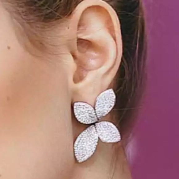 PP AAA Pave 3 Leaf Design Open Ring Fits 7-8.5 - Picture 7 of 8